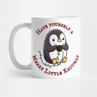 Merry Knitmas Penguin Mug